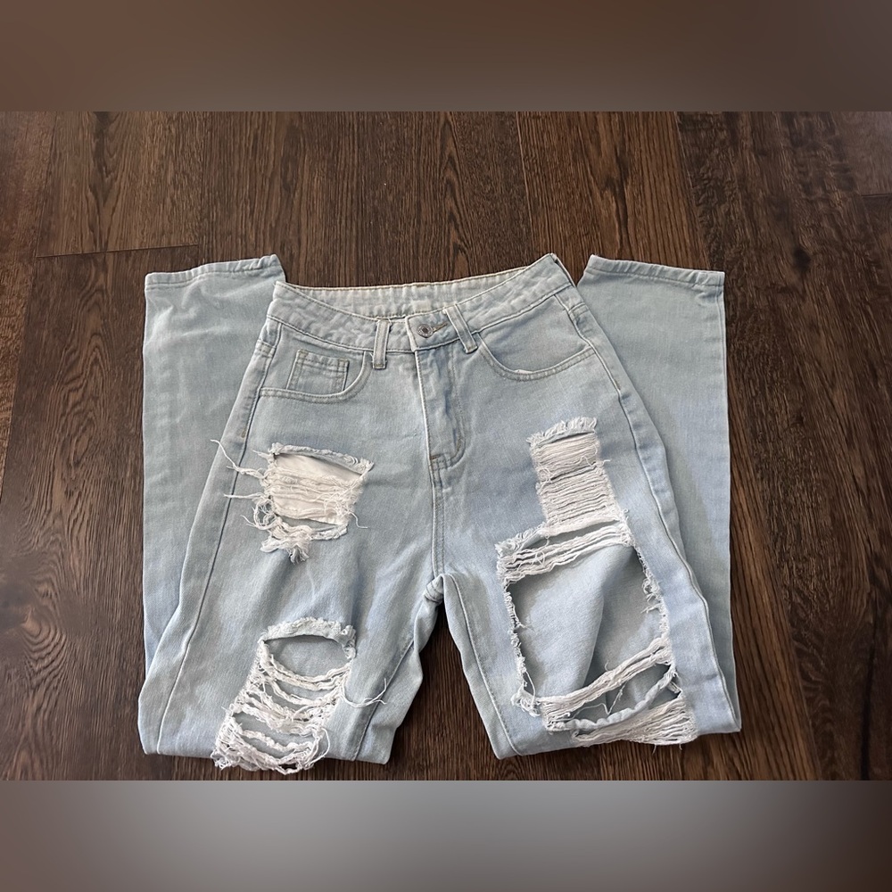 Distressed Light Blue Jeans by Shein Juniors XS